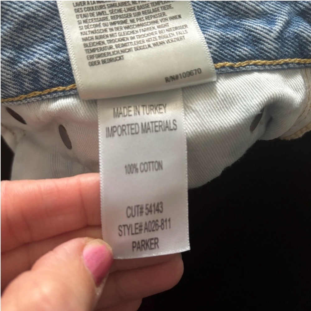 AGOLDE Parker Distressed Denim Cut Off Shorts Light Wash Blue Sz 29 - Picture 6 of 11